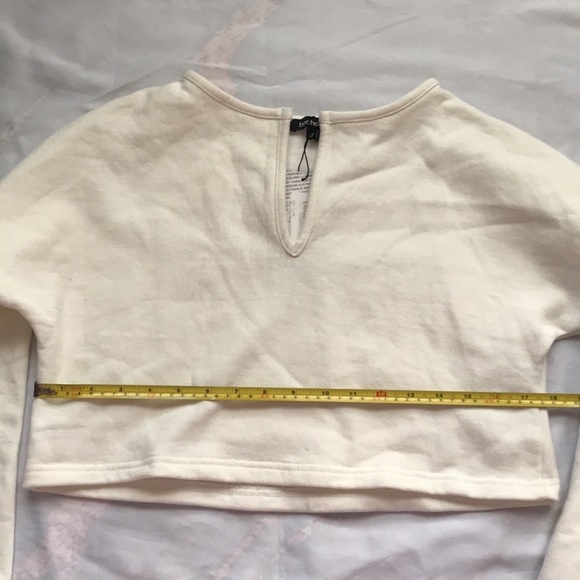 Boohoo Basic V Neck Plunge Crop Sweatshirt Small - Picture 5 of 8